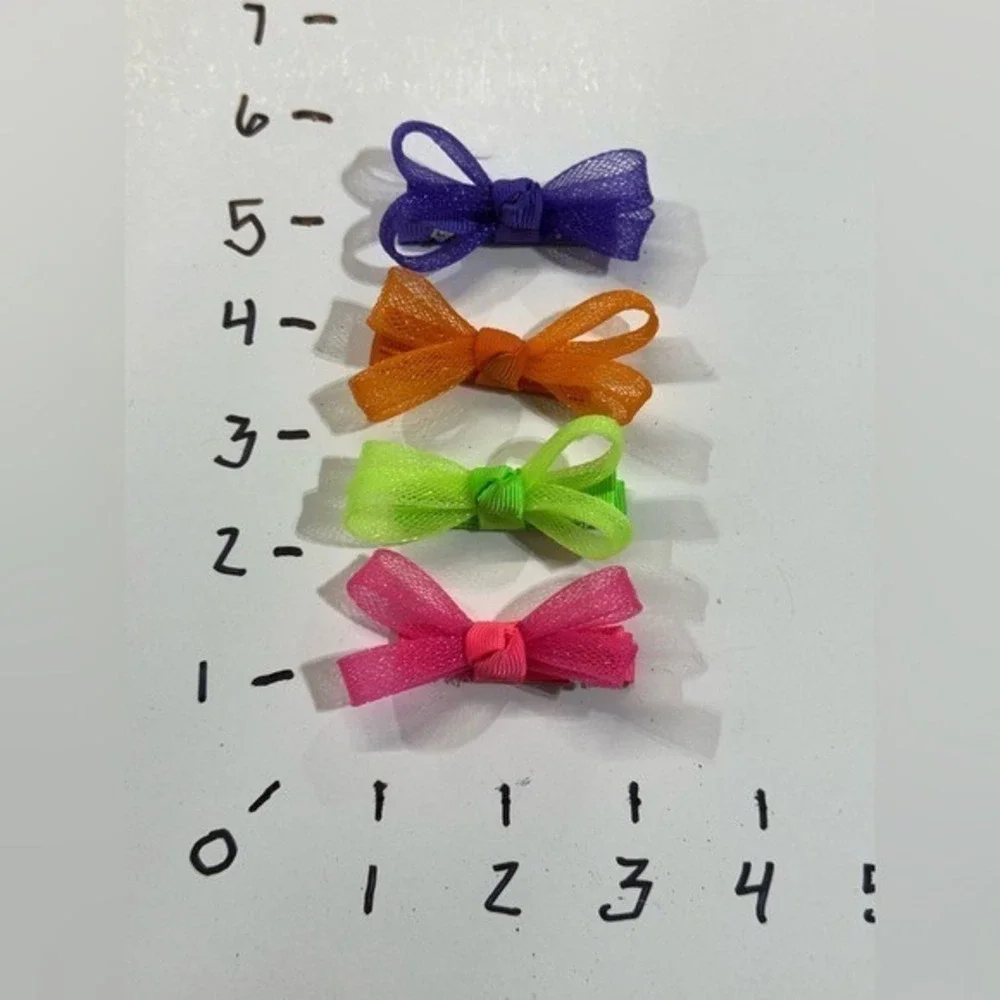 NEW Hair Accessories set of 4 neon girls‎ hair bows